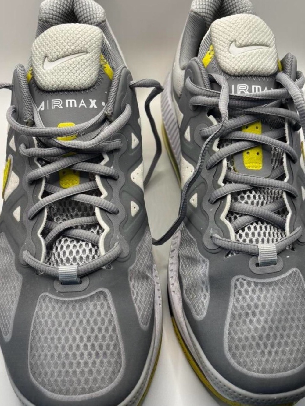 Nike Air Max Gray and Yellow Men's Athletic Sneakers